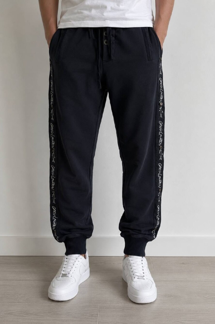 Paul & Shark x Greg Lauren Navy Cotton Track Pants